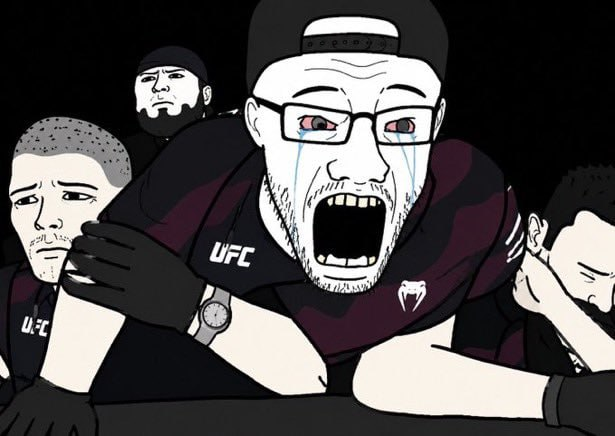 The offended crew watching the fight